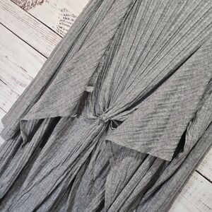 Light‎ Gray Duster Cardigan Women's 1X NWOT Open Front Ribbed Twist Back